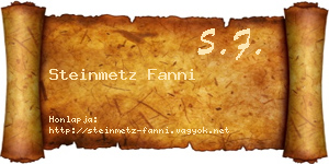 Steinmetz Fanni névjegykártya