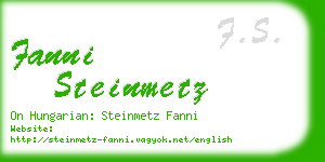 fanni steinmetz business card
